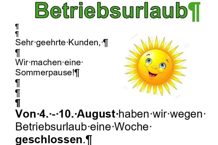 Betriebsurlaub